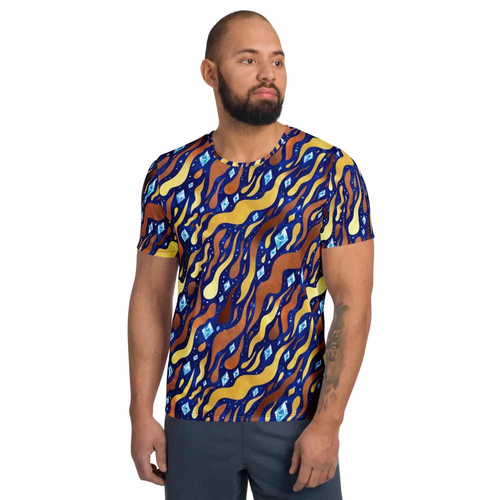 Cosmic Gold Rush on Men's Athletic T-Shirt — Front