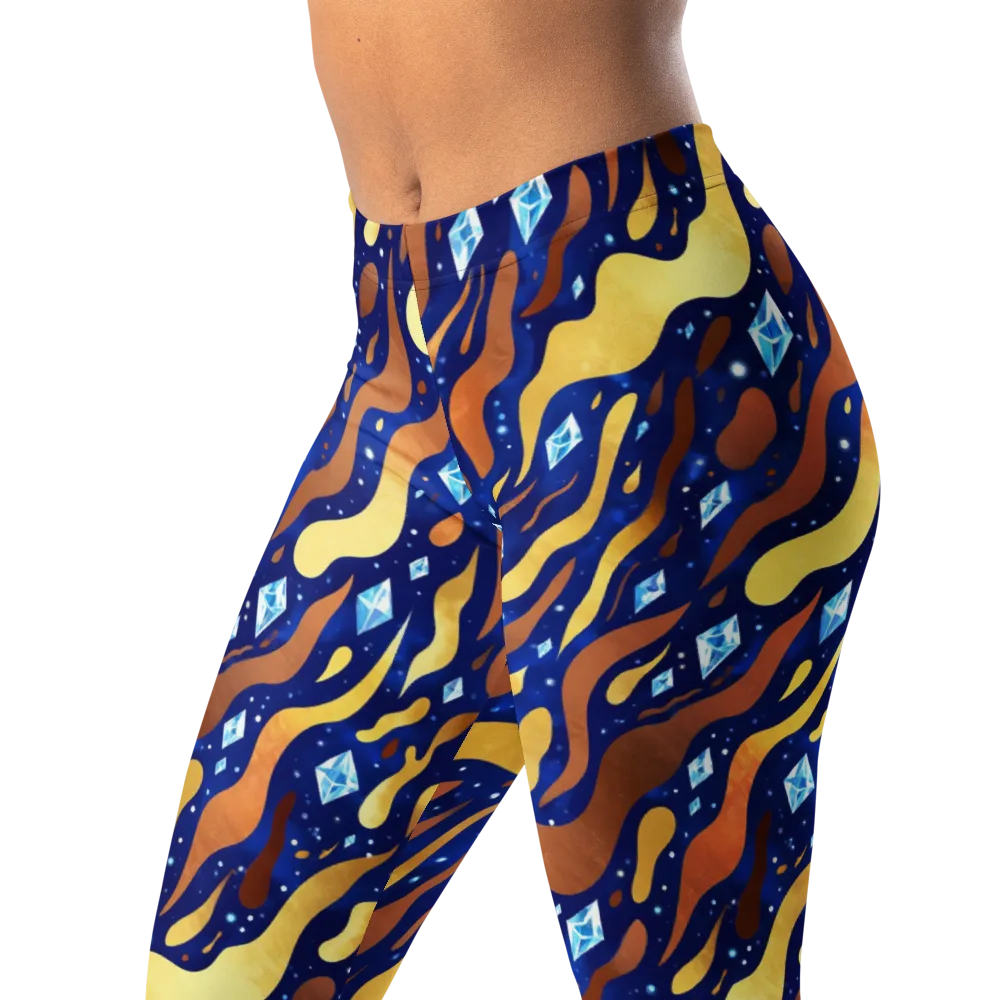 Cosmic Gold Rush on Leggings — Left Front