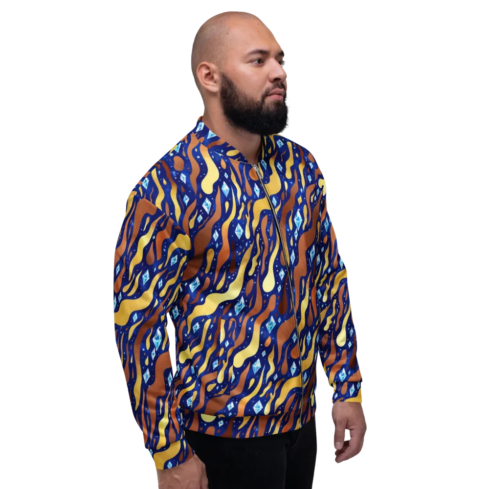 Cosmic Gold Rush on Bomber Jacket — Right