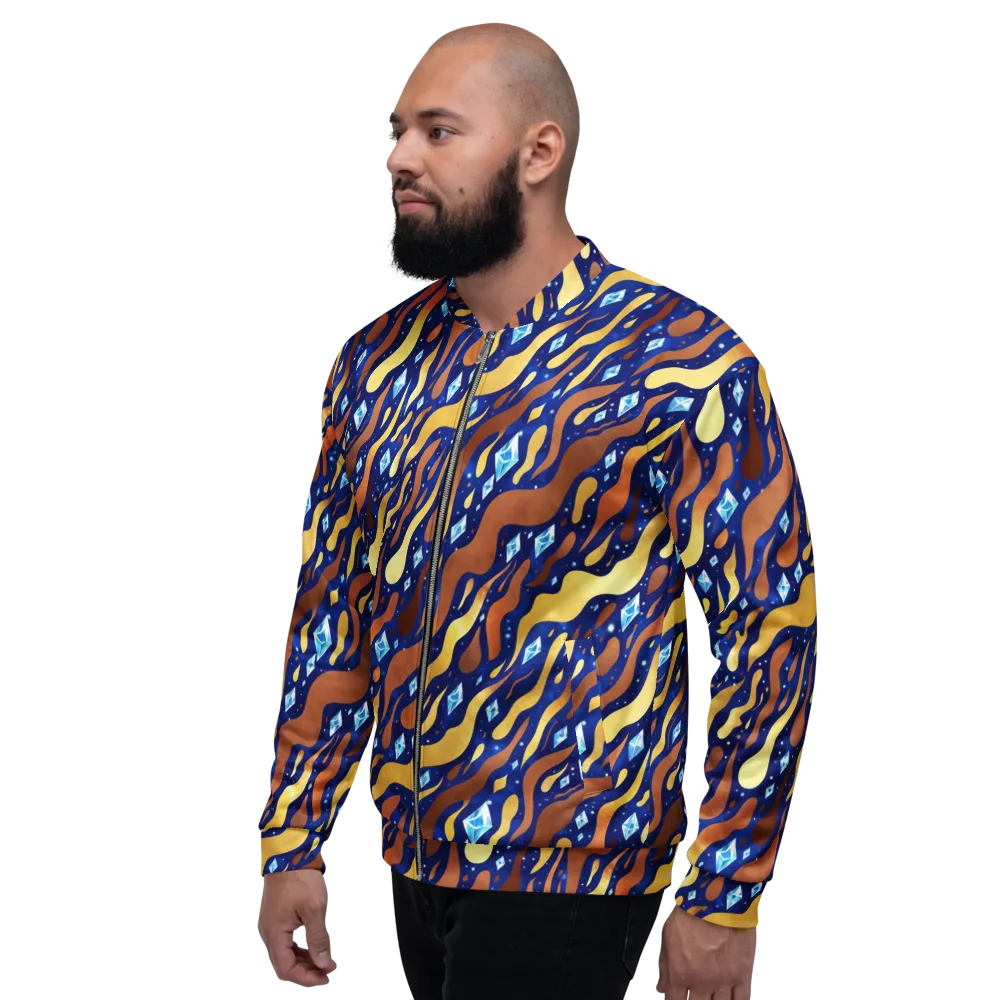 Cosmic Gold Rush on Bomber Jacket — Left