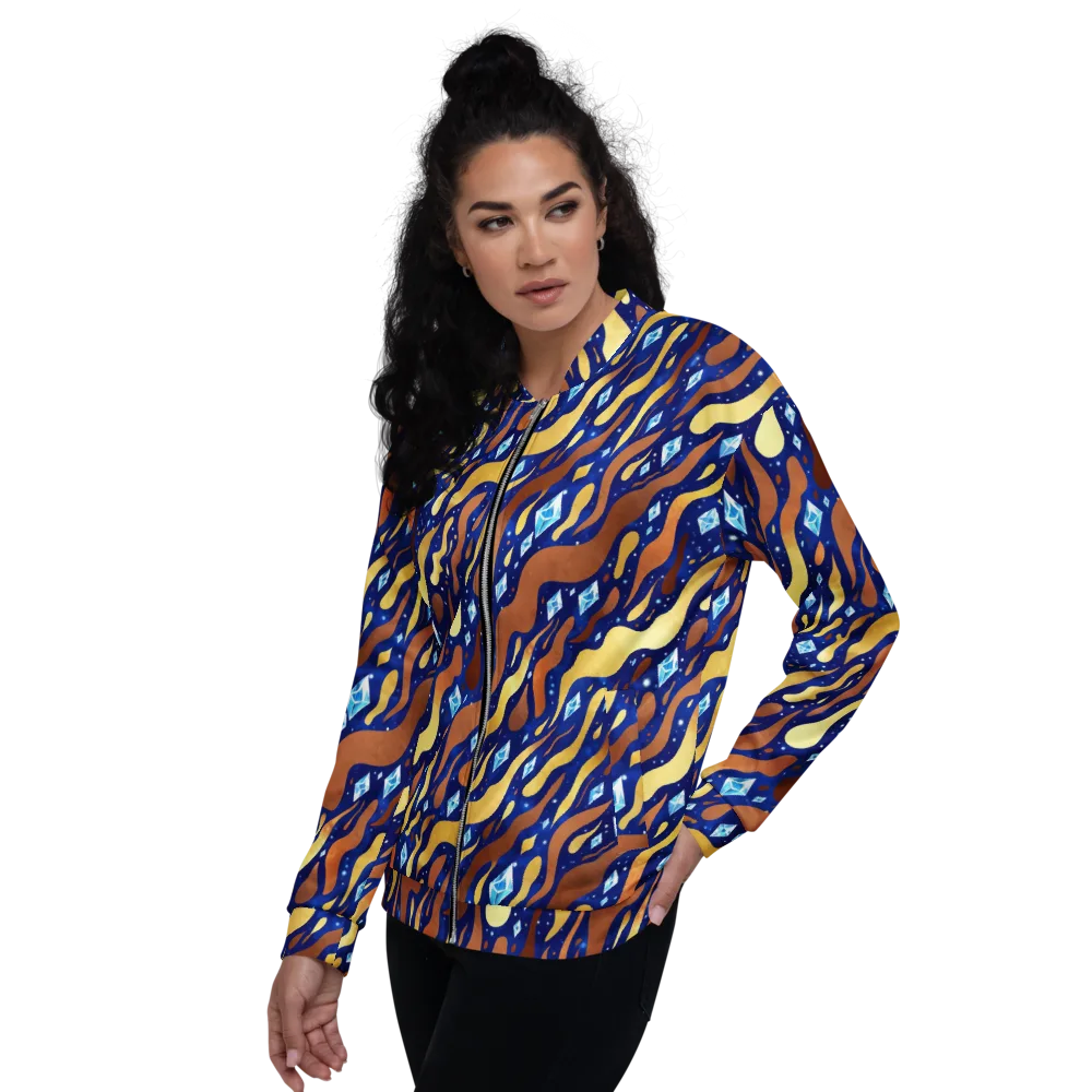 Cosmic Gold Rush on Bomber Jacket — Left