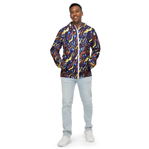 Cosmic Gold Rush on a Men's Windbreaker