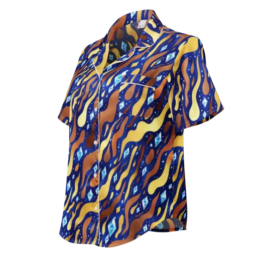 Cosmic Gold Rush on a Women's Short Sleeve Pajama Top