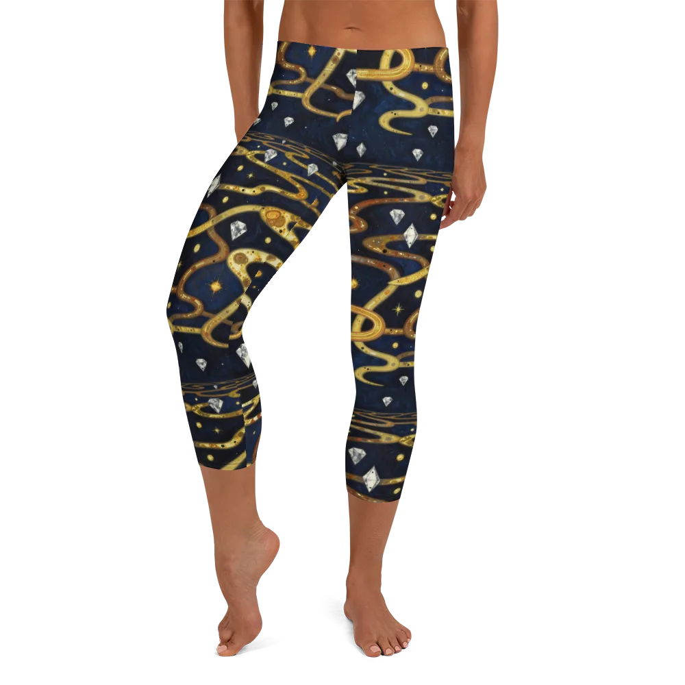 Celestial Goldway on Capri Leggings — Front