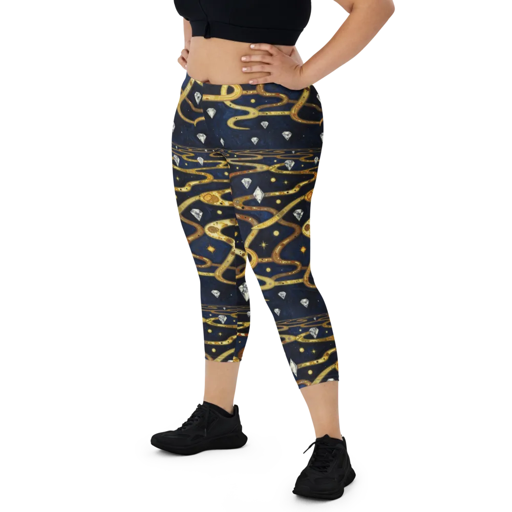 Celestial Goldway on Capri Leggings — Front