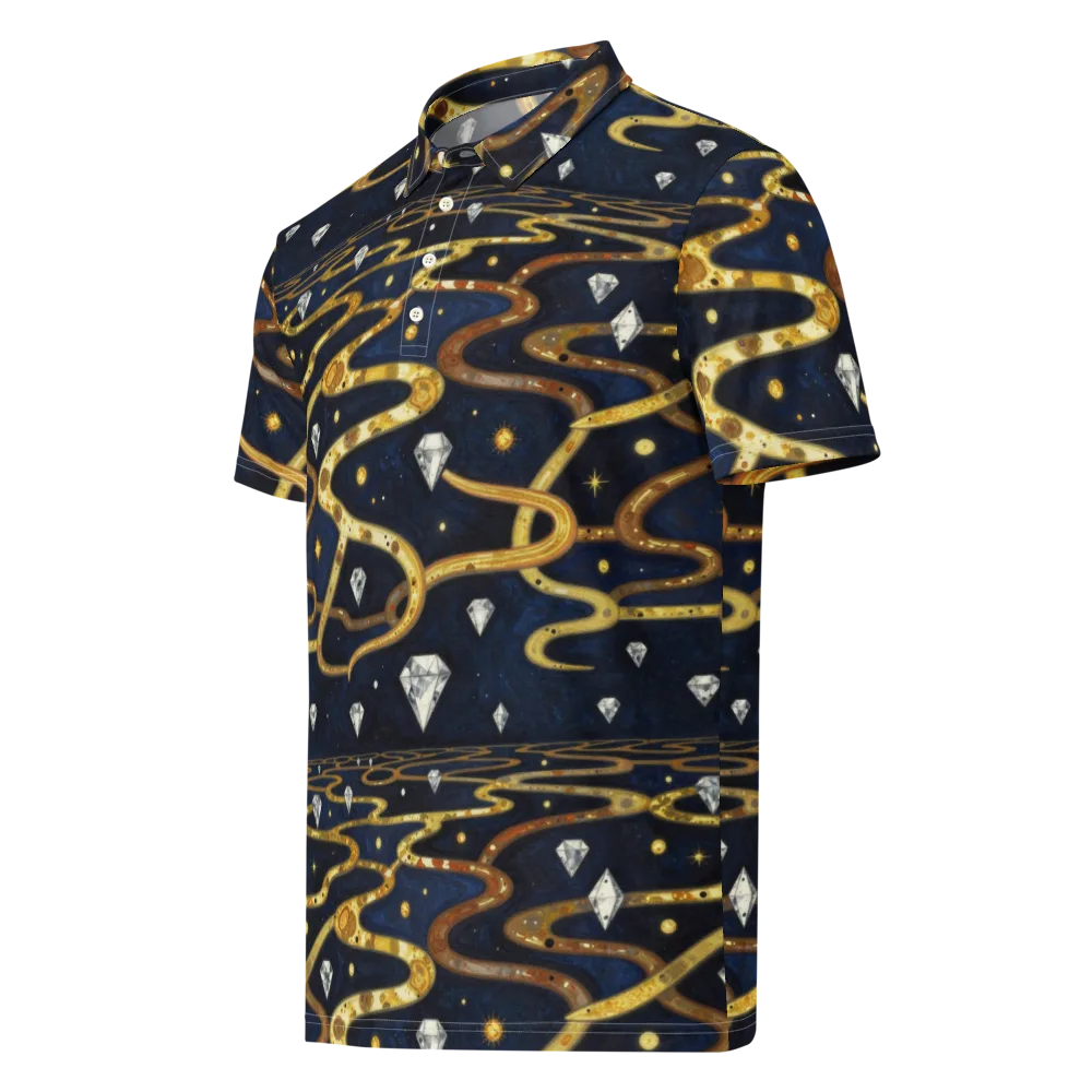 Celestial Goldway on Men's Slim Fit Polo Shirt — Left Front