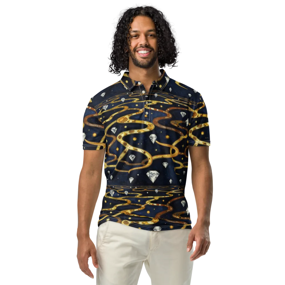Celestial Goldway on Men's Slim Fit Polo Shirt — Front
