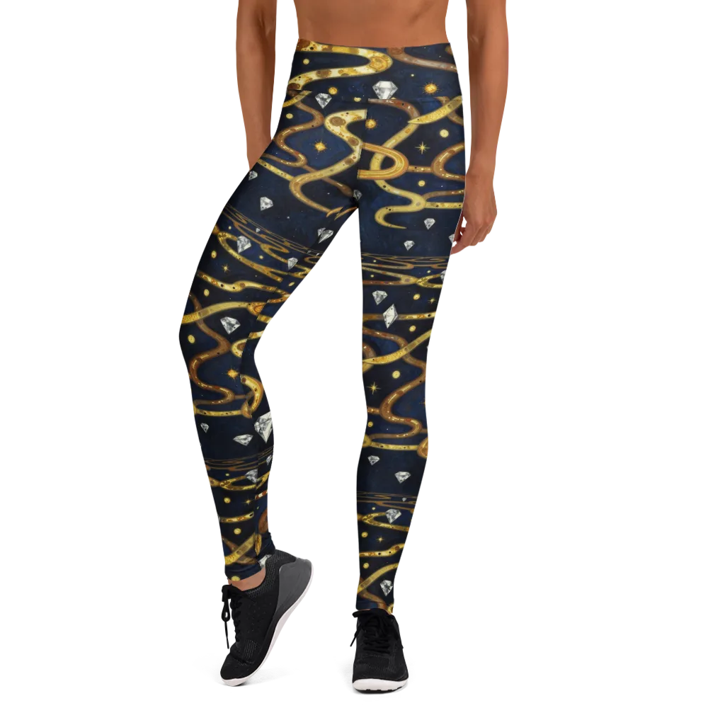 Celestial Goldway on Yoga Leggings — Front