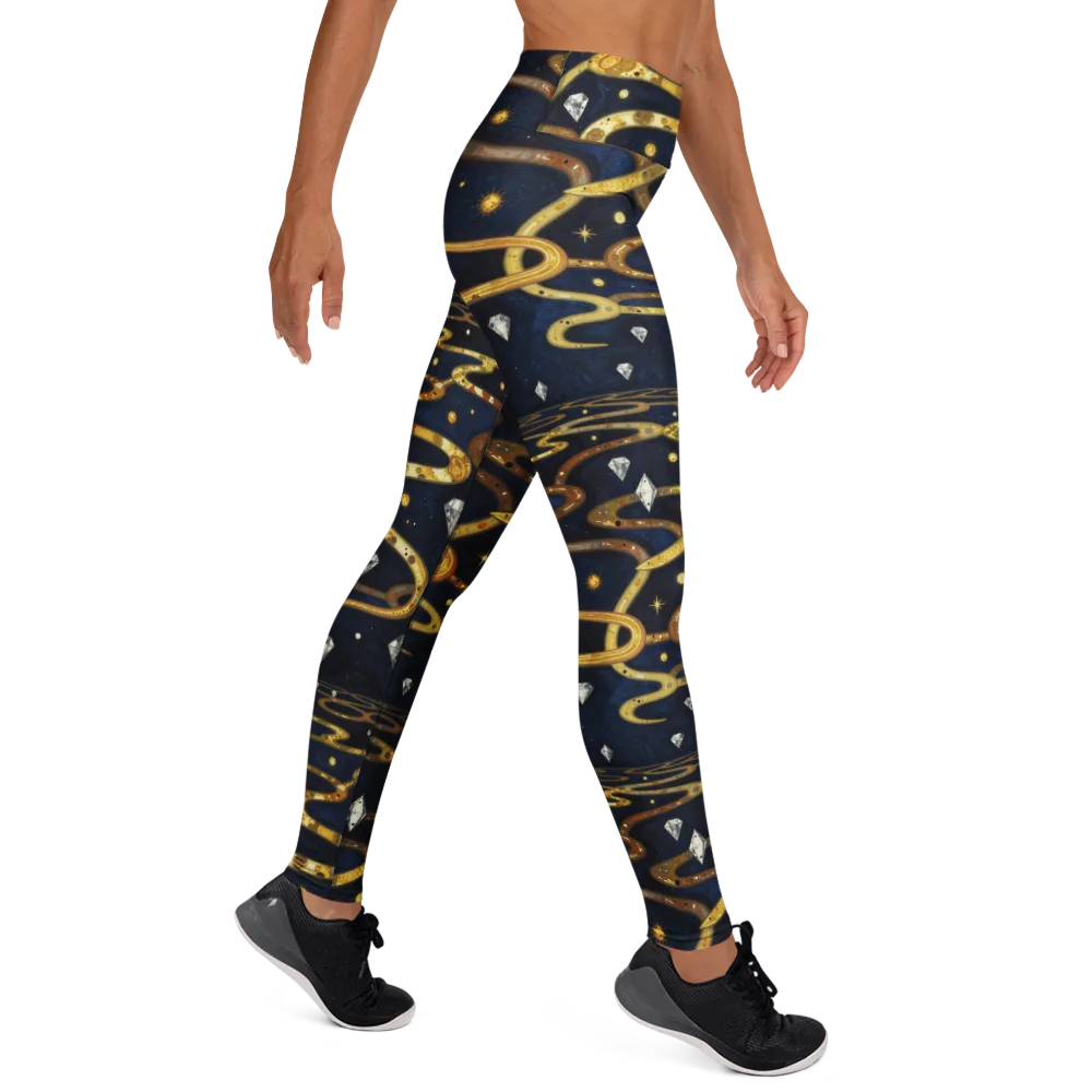 Celestial Goldway on Yoga Leggings — Right