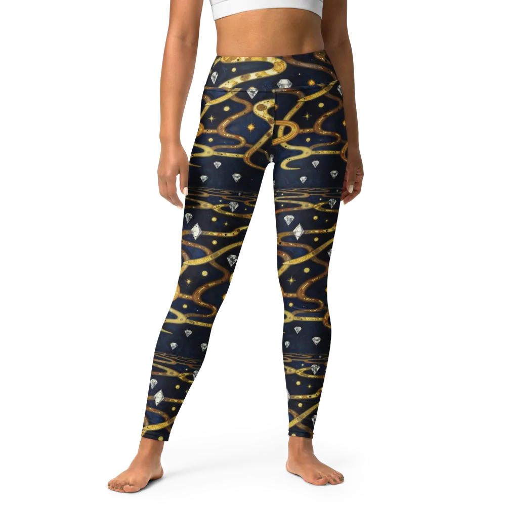 Celestial Goldway on Yoga Leggings — Front