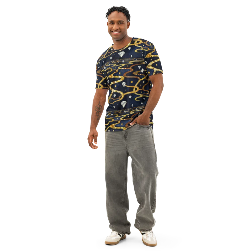 Celestial Goldway on Men's Cotton Crew Neck T-Shirt — Front