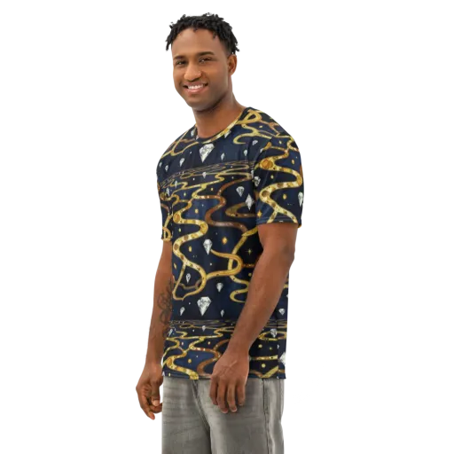 Celestial Goldway on a Men's Cotton Crew Neck T-Shirt