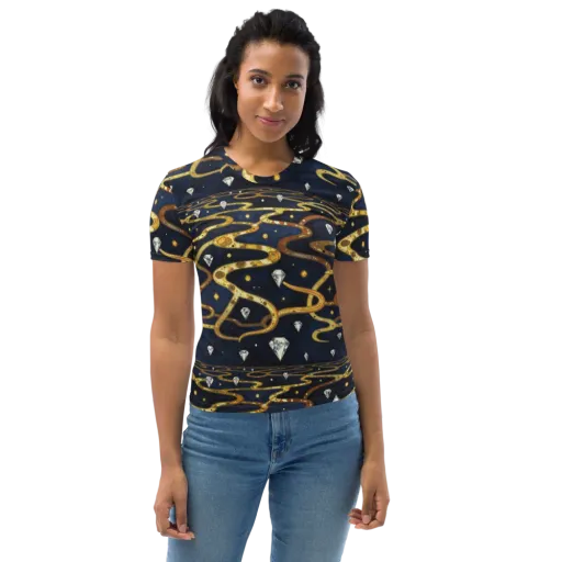 Celestial Goldway on a Women's Crew Neck T-Shirt