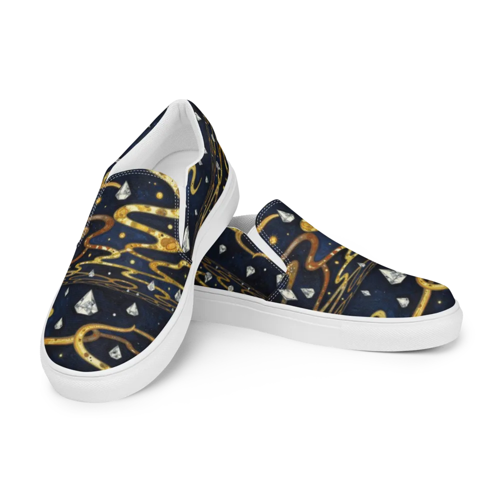 Celestial Goldway on Men's Slip-On Canvas Shoes — Left Front