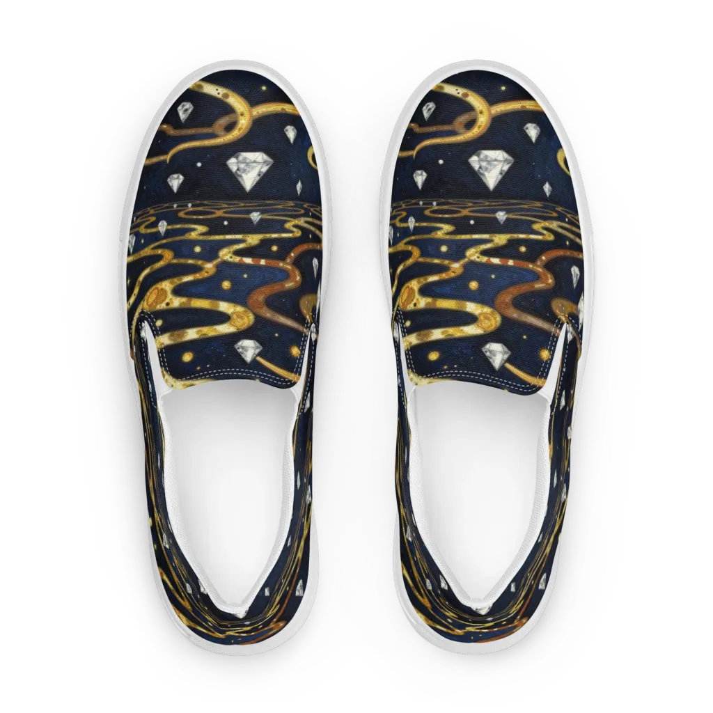 Celestial Goldway on Women's Slip-On Canvas Shoes — Front