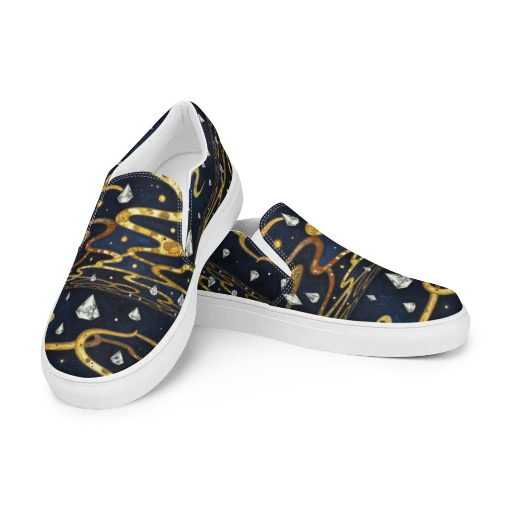 Celestial Goldway on Women's Slip-On Canvas Shoes — Left Front