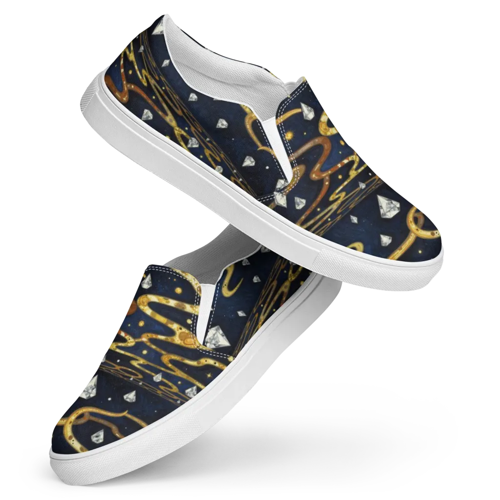 Celestial Goldway on Women's Slip-On Canvas Shoes — Front