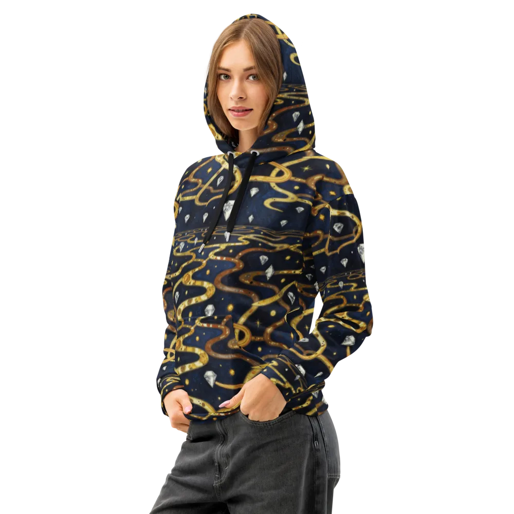 Celestial Goldway on Cotton Hoodie — Left Front