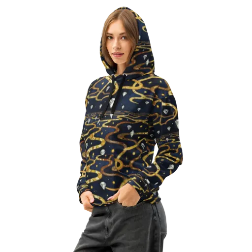Celestial Goldway on a Cotton Hoodie