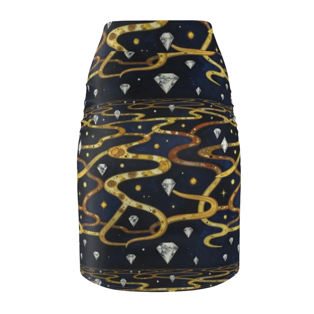 Celestial Goldway on Pencil Skirt — Back