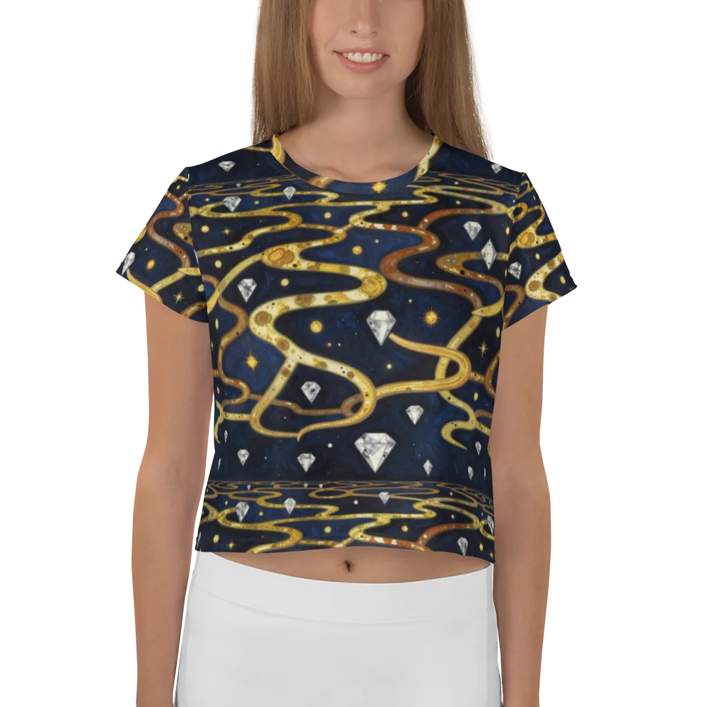 Celestial Goldway on Crop Tee — Front