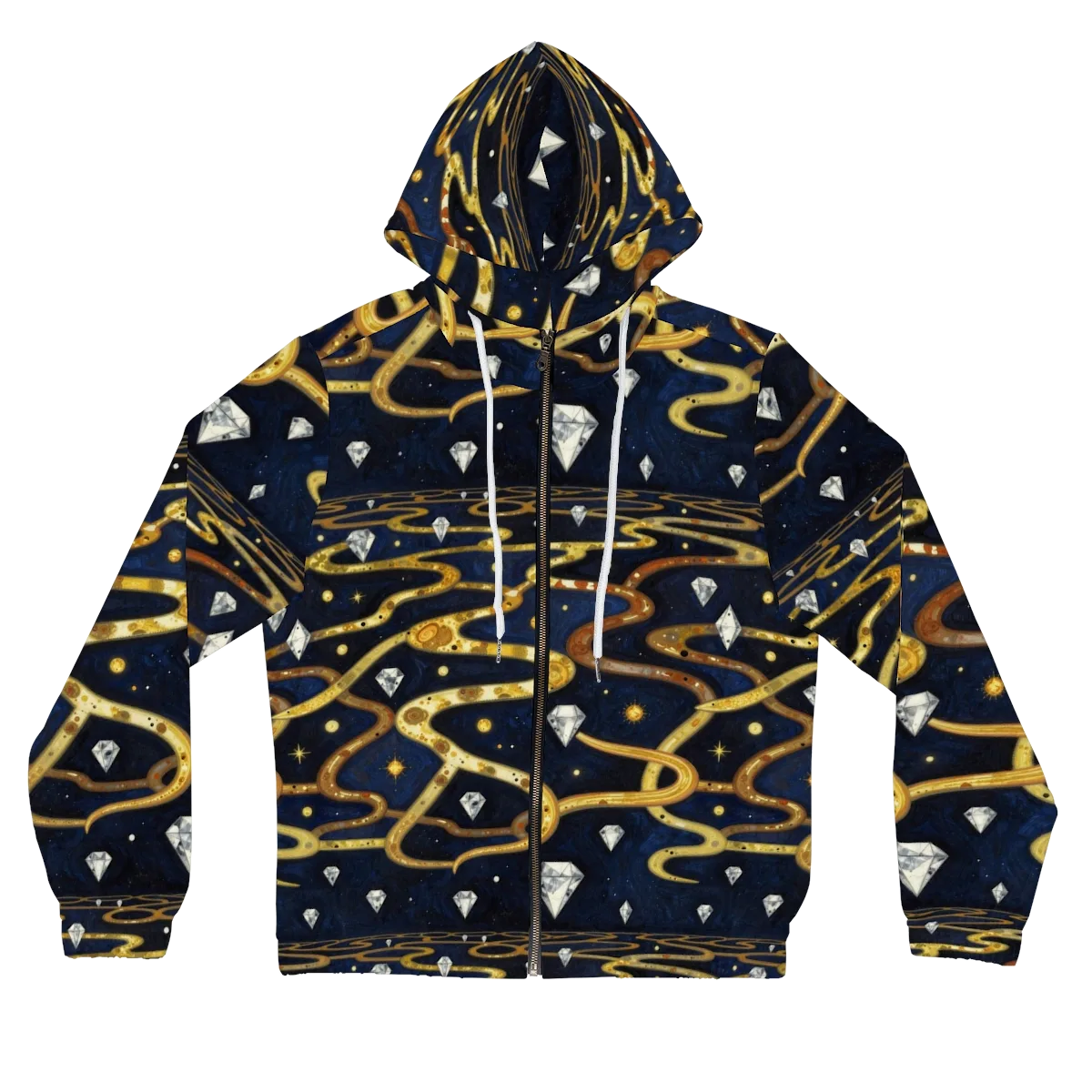 Celestial Goldway on Women's Full-Zip Hoodie — Front