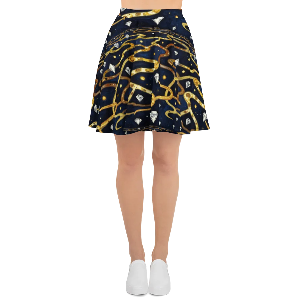 Celestial Goldway on Skater Skirt — Front