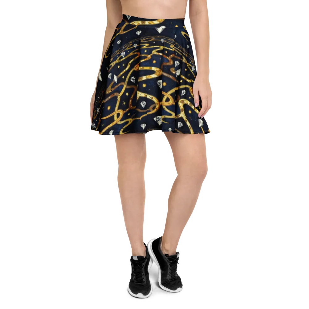 Celestial Goldway on Skater Skirt — Front