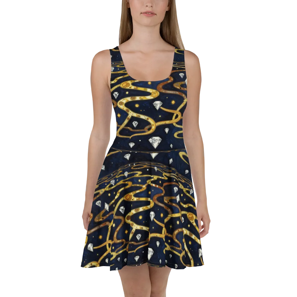 Celestial Goldway on Skater Dress — Front