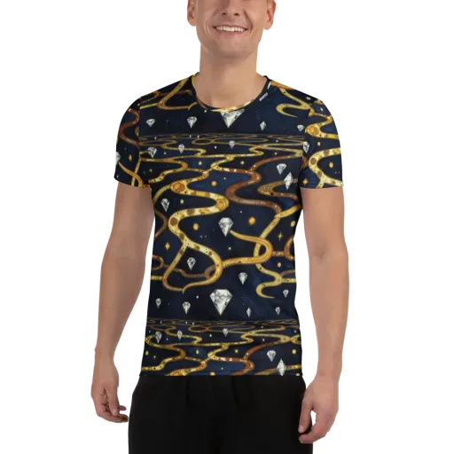Celestial Goldway on a Men's Athletic T-Shirt