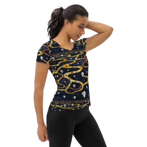 Celestial Goldway on a Women's Athletic T-Shirt