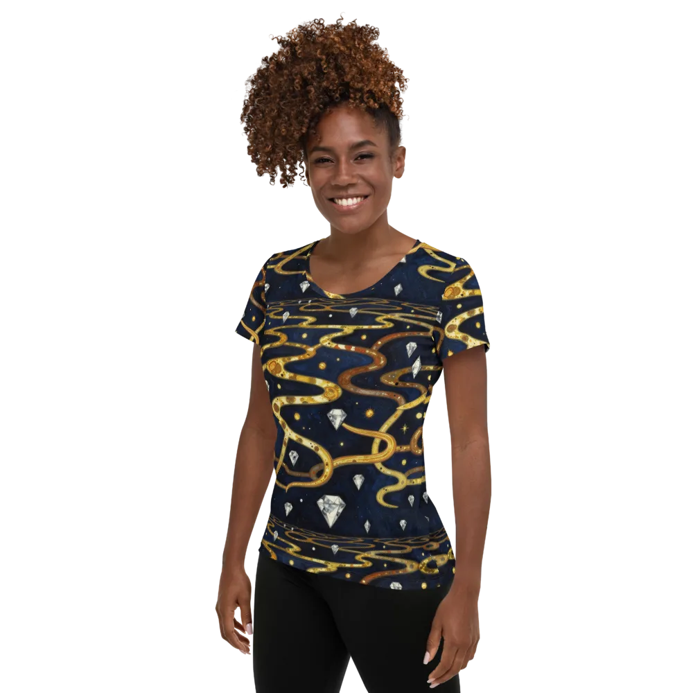 Celestial Goldway on Women's Athletic T-Shirt — Left