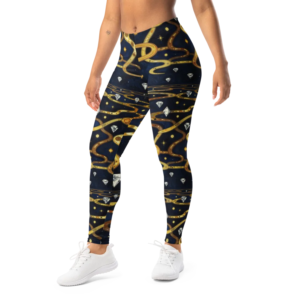 Celestial Goldway on Leggings — Left Front