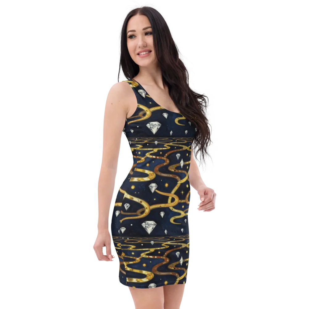 Celestial Goldway on Bodycon Dress — Right Front