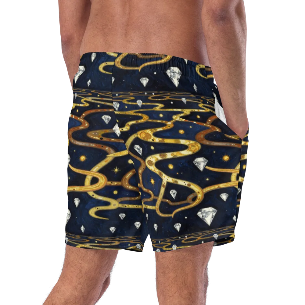 Celestial Goldway on Swim Trunks — Right Back
