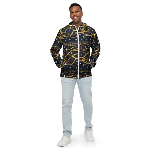 Celestial Goldway on a Men's Windbreaker