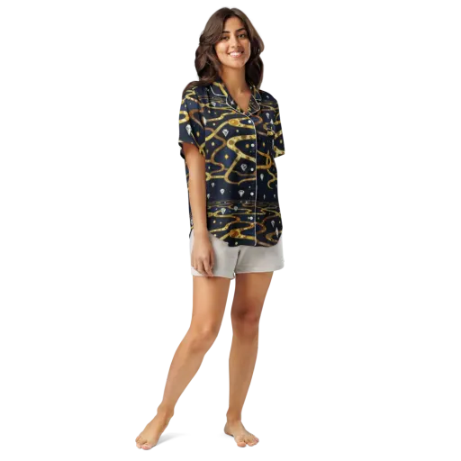 Celestial Goldway on a Women's Short Sleeve Pajama Top