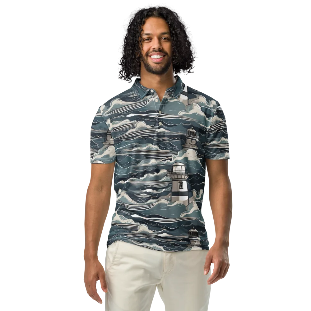 Beacon in the Blue on Men's Slim Fit Polo Shirt — Front
