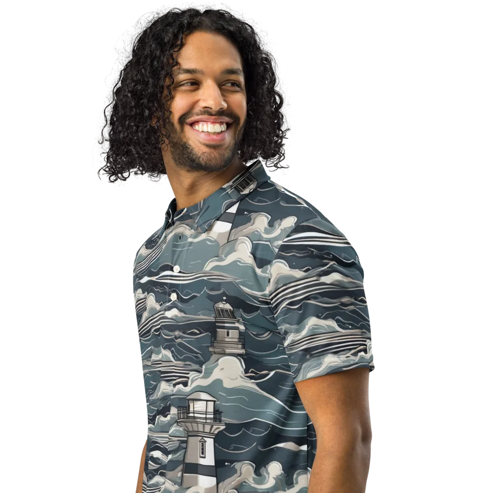 Beacon in the Blue on Men's Slim Fit Polo Shirt — Left Front