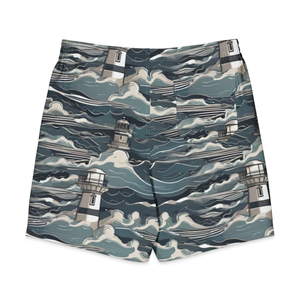 Beacon in the Blue on Men's Board Shorts — Back