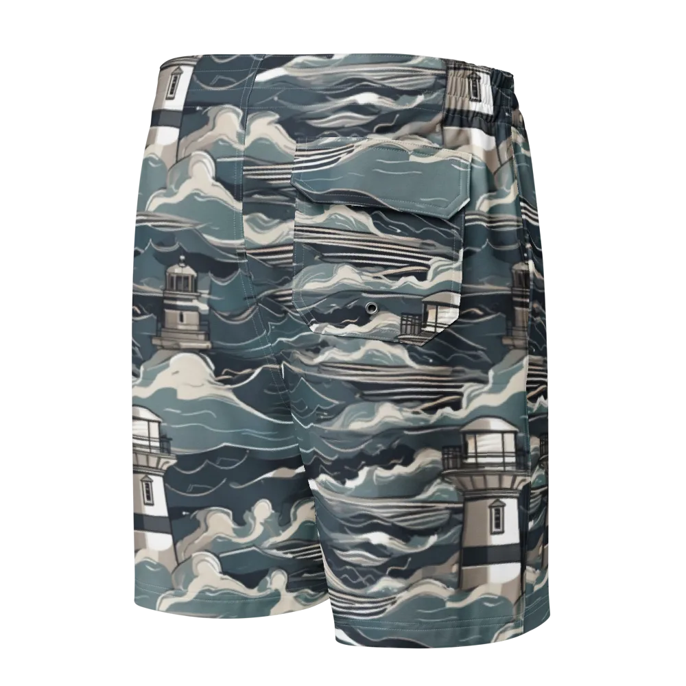 Beacon in the Blue on Men's Board Shorts — Back