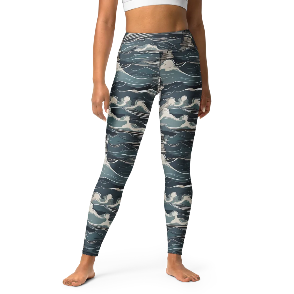 Beacon in the Blue on Yoga Leggings — Front