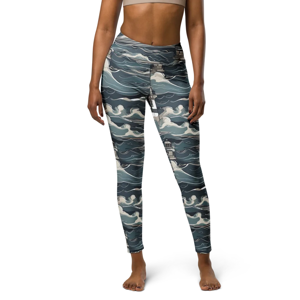 Beacon in the Blue on Yoga Leggings — Front