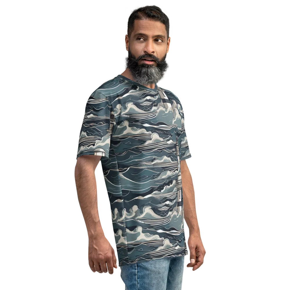 Beacon in the Blue on Men's Crew Neck T-Shirt — Right