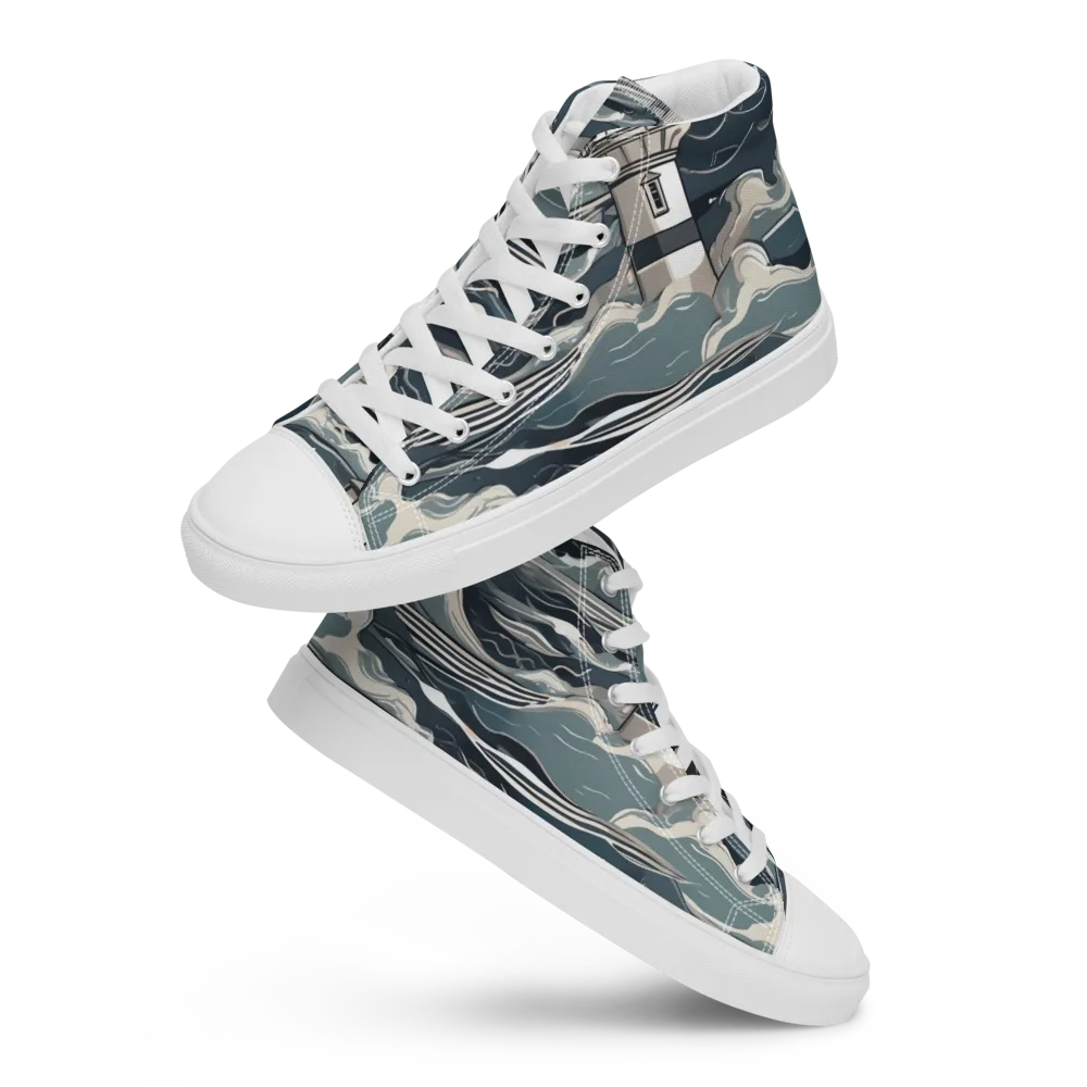 Beacon in the Blue on Women's High Top Canvas Shoes — Front