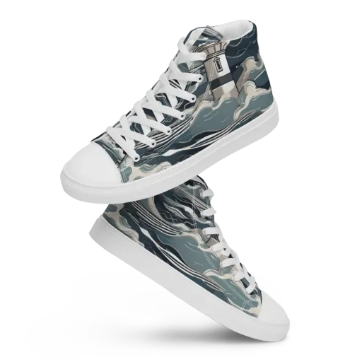 Beacon in the Blue on a Women's High Top Canvas Shoes
