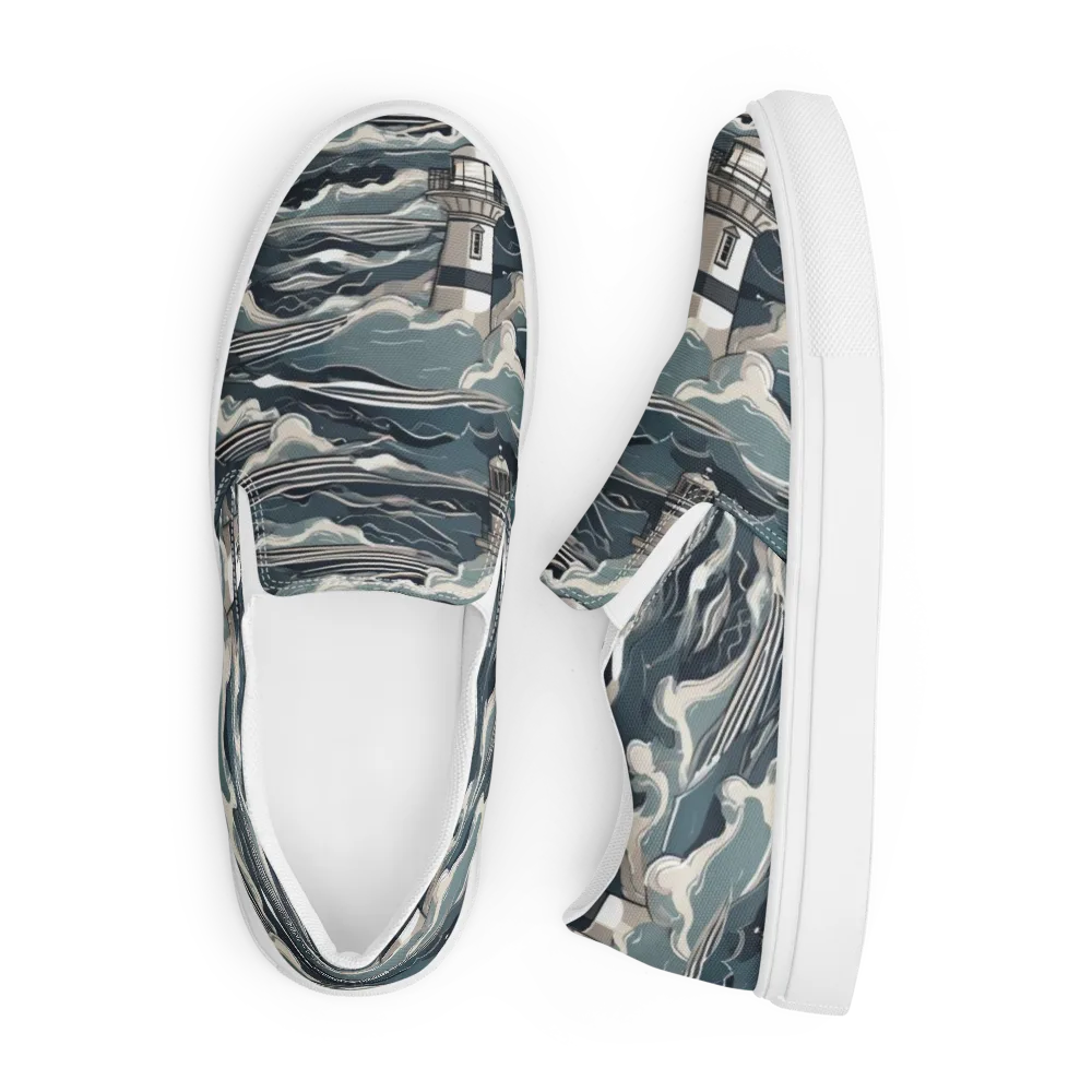 Beacon in the Blue on Men's Slip-On Canvas Shoes — Front