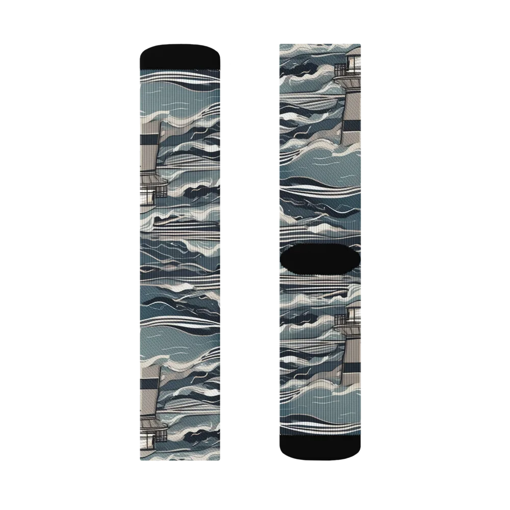 Beacon in the Blue on Socks — Right Sock