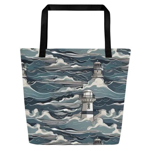 Beacon in the Blue on a Large Tote Bag W/ Pocket
