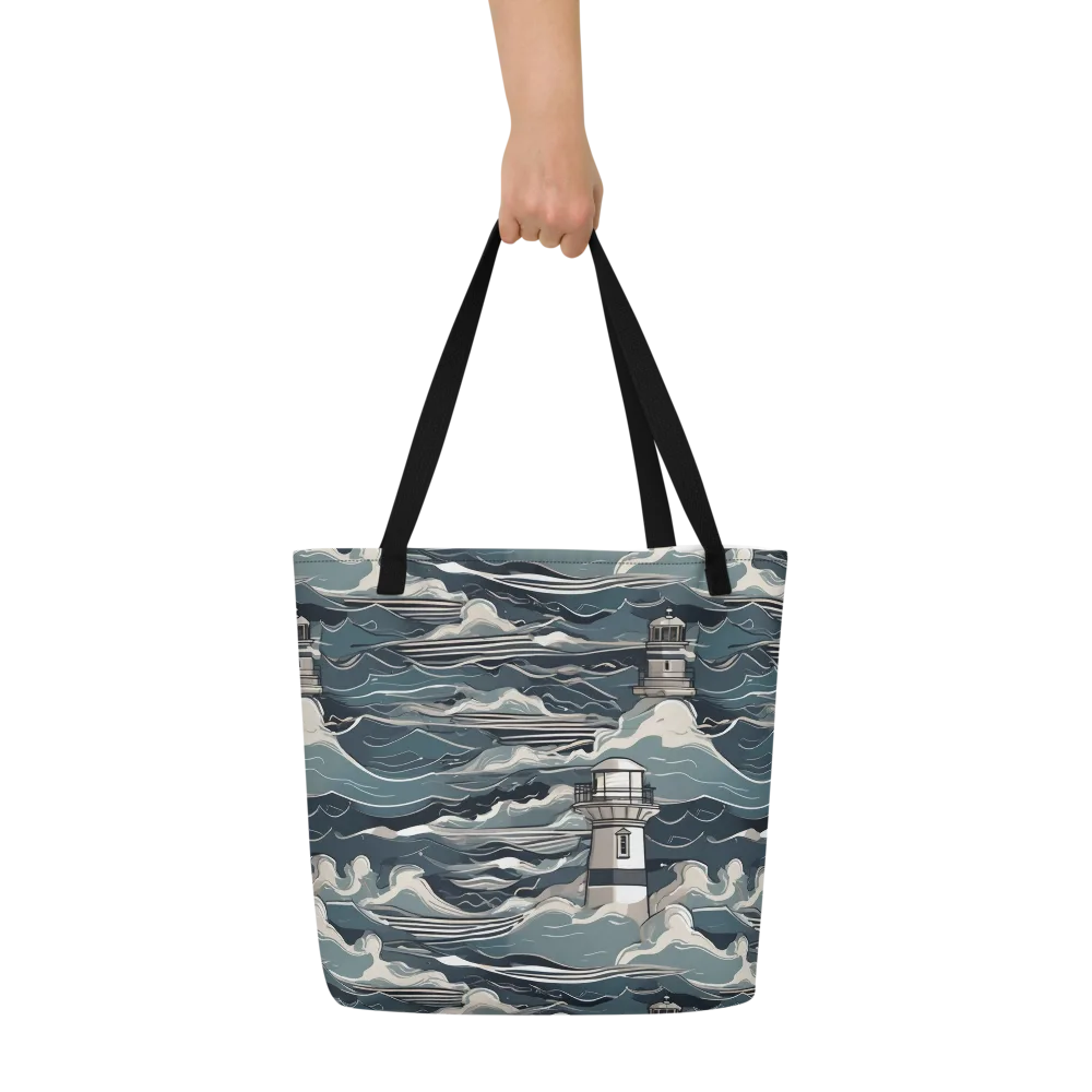 Beacon in the Blue on Large Tote Bag W/ Pocket — Front